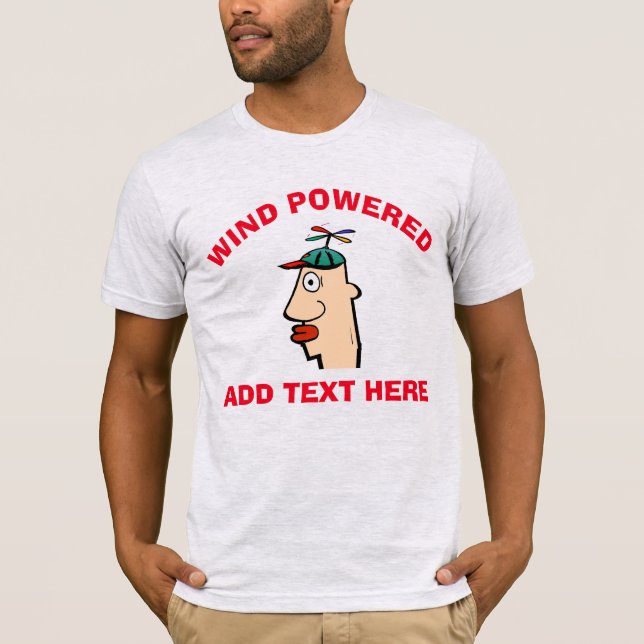 Vinddriven rolig huvudredigera text, t shirt (Framsida)