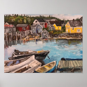 Vindelhaven Island, maine-målning Poster