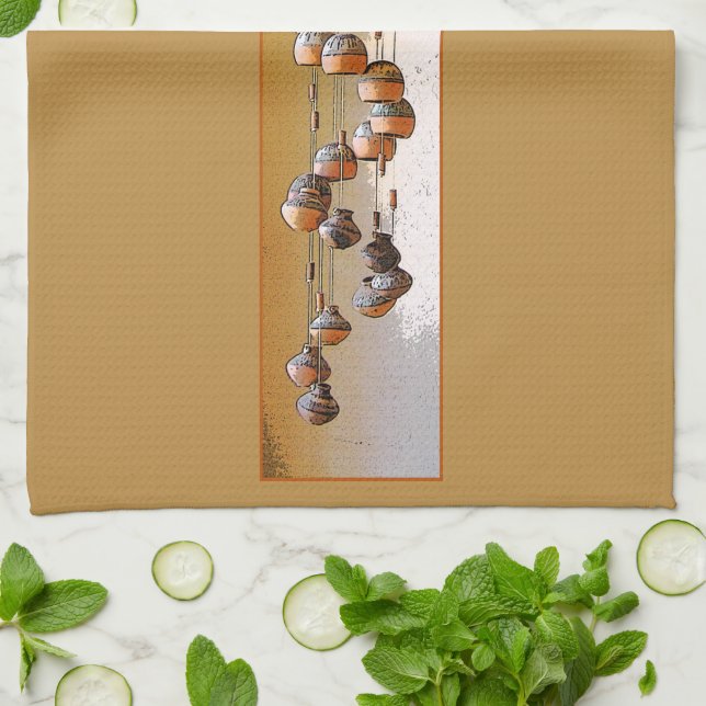 Vinden Chimes bebos fortfarande livstid Kökshandduk (Vikta)