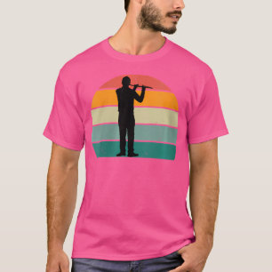 Vinden Flutist Player Flutist för kvinnlig flute R T Shirt