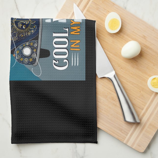 Vinden Tuxedo Cat Highway Coola i min hair Hippie  Kökshandduk (Vikt i Fjärdedel)