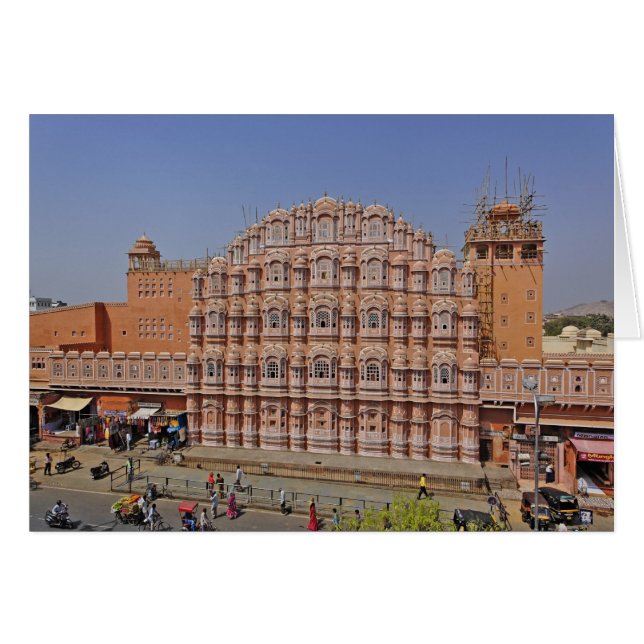 Vindens palats (Hawa Mahal), Jaipur, Indien Hälsningskort (Framsidan Horizontal)