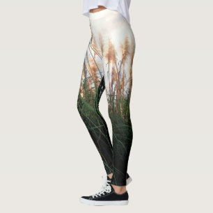 "Vindens viskare: Vita Pampas-gräs" Leggings