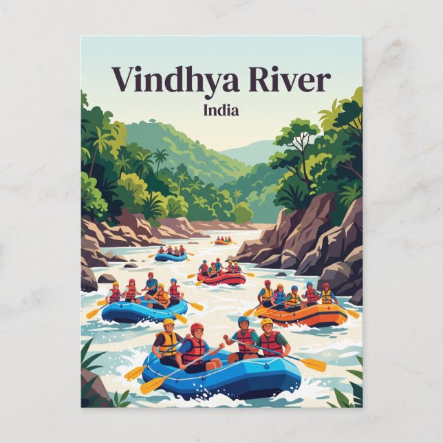Vindhyafloden, Indien Vykort (Framsida)