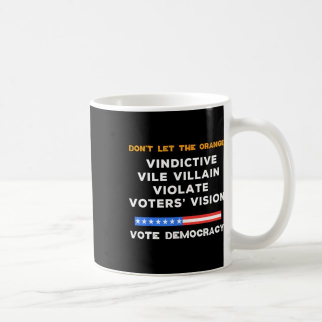 Vindictive Vile Villain Violate Vote Vision Kamala Kaffemugg (Höger)