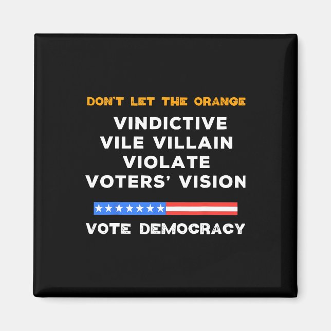 Vindictive Vile Villain Violate Vote Vision Kamala Magnet (Framsidan)