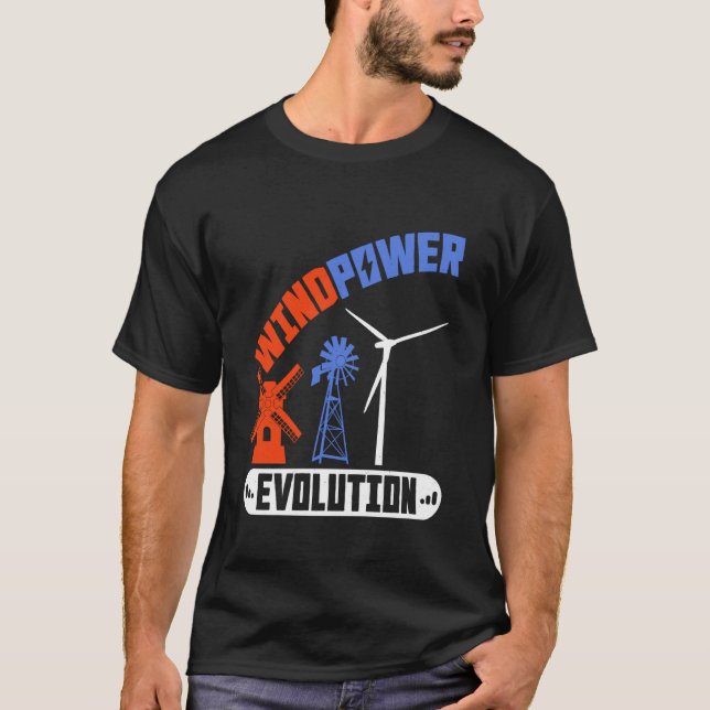 Vindkraft VINDKRAFT EVOLUTION Rollig Vindenergi T Shirt (Framsida)