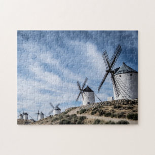 Vindkraftverk Consuegra Toledo Spanien Klippig Ter Pussel