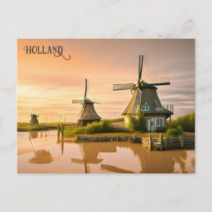 Vindkraftverk Holland Nederländerna Resa vykort
