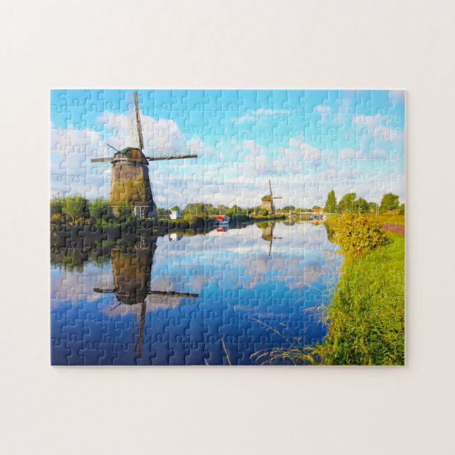 Vindkraftverk i Amsterdam Holland. Pussel (Horisontell)