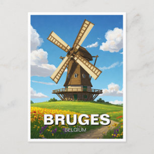 Vindkraftverk i Brygge Belgien Resminne Vykort