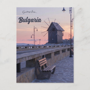 Vindkraftverk i Nessebar Bulgarien Vykort