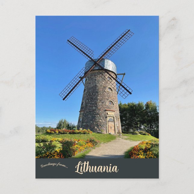 Vindkraftverk i Pakruojis Litauen Vykort (Framsida)