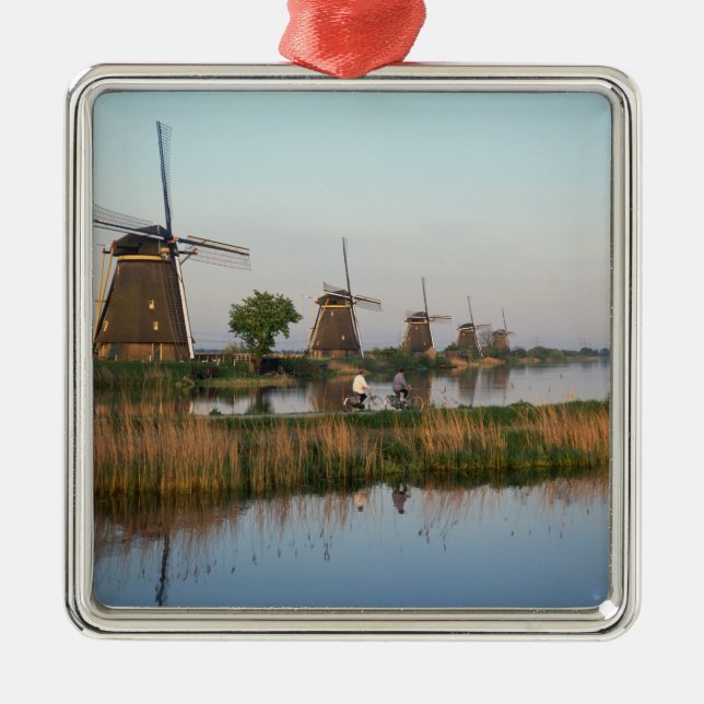 Vindkraftverk, Kinderdijk, Nederländerna Julgransprydnad Metall (Framsidan)