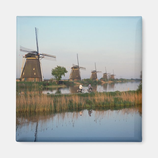 Vindkraftverk, Kinderdijk, Nederländerna Magnet (Framsidan)
