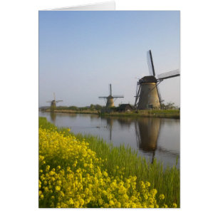 Vindkraftverk längs kanalen i Kinderdijk, Hälsningskort