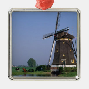 Vindkraftverk, Leidschendam, Nederländerna Julgransprydnad Metall