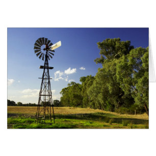 Vindkraftverk nära Hume Highway, Victoria, Austral Hälsningskort