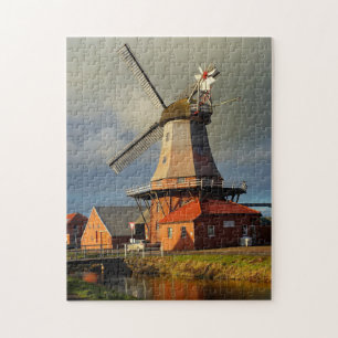 Vindkraftverk Ostfriesland Holländsk Malm Korn Pussel