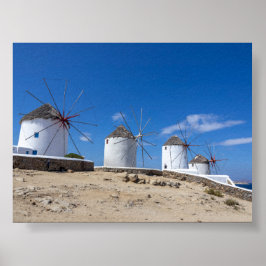 Vindkraftverk på Mykonos Poster