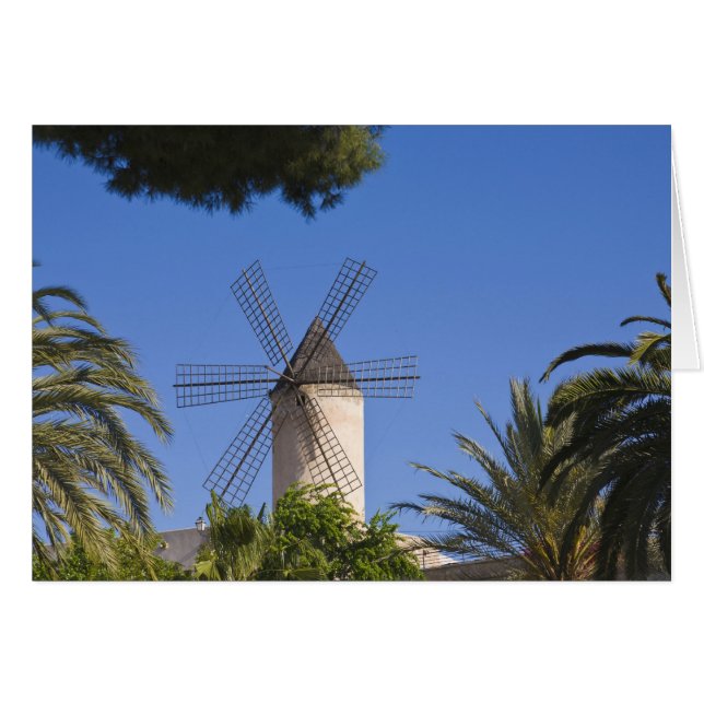 Vindkraftverk, Palma, Mallorca, Spanien Hälsningskort (Framsidan Horizontal)