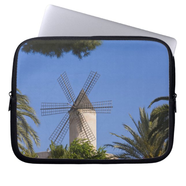 Vindkraftverk, Palma, Mallorca, Spanien Laptop Sleeve (Framsidan)