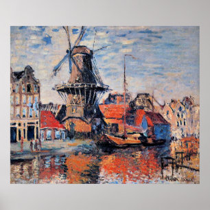 Vindkraftverk vid Onbekende Canal, Amsterdam, Poster