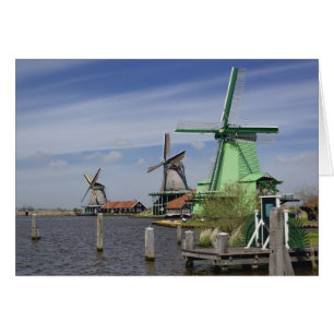 Vindkraftverk, Zaanse Schans, Holland, Nederländer Hälsningskort
