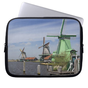 Vindkraftverk, Zaanse Schans, Holland, Nederländer Laptop Fodral