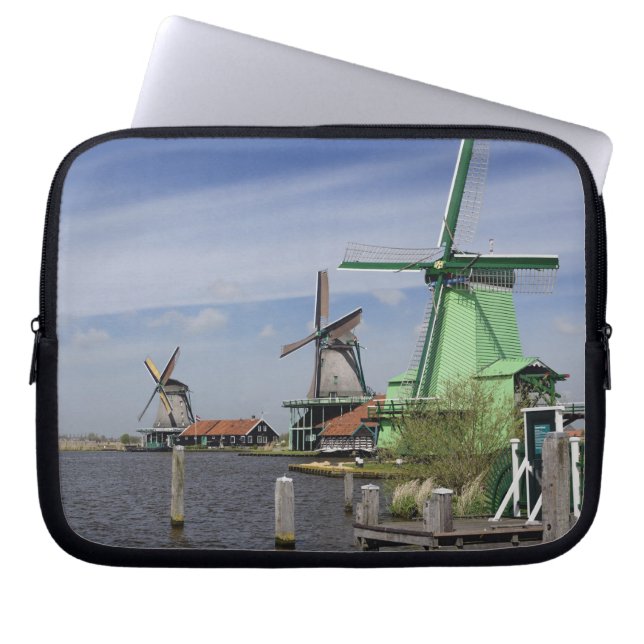 Vindkraftverk, Zaanse Schans, Holland, Nederländer Laptop Fodral (Framsidan)