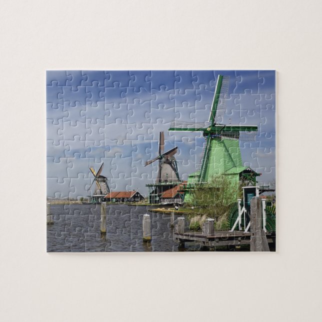 Vindkraftverk, Zaanse Schans, Holland, Nederländer Pussel (Horisontell)