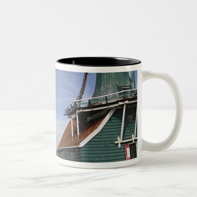 Vindkraftverk, Zaanse Schans, Holland, Nederländer Två-Tonad Mugg (Höger)
