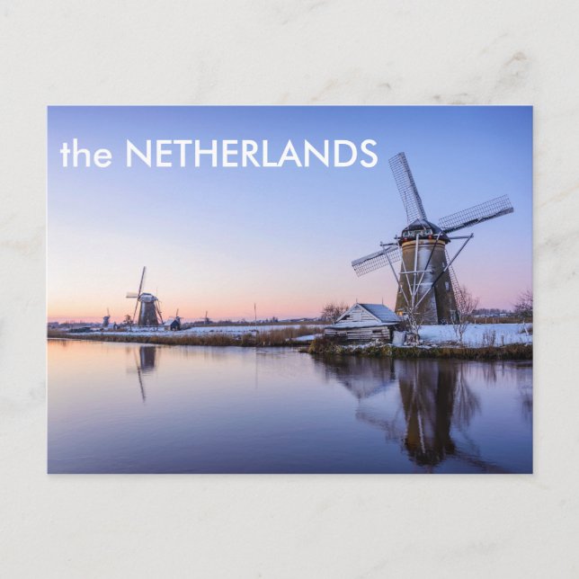 Vindkvarnar i vykort för vintertext (Framsida)