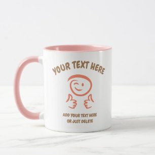 Vindningen Emoji Ansikte 2 tummar upp. Doodle. Mal Mugg