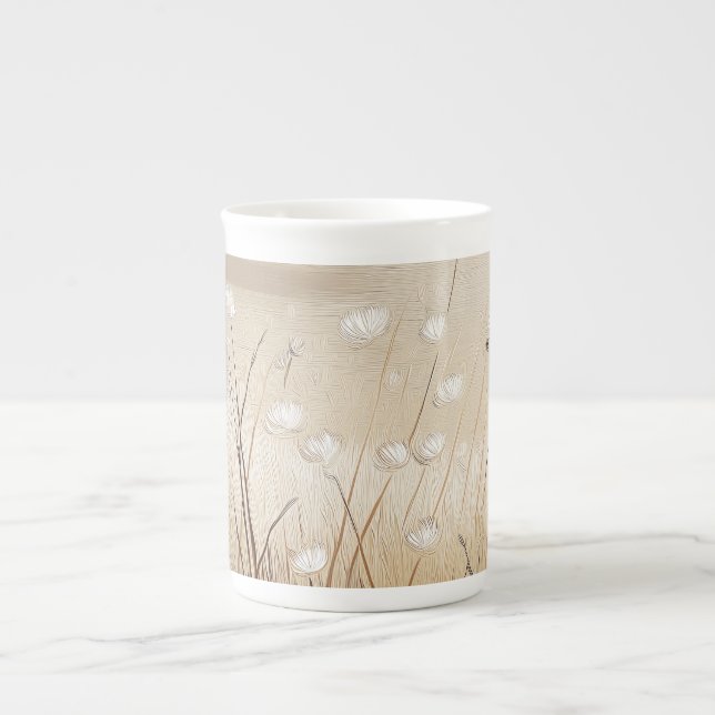 Vindpinade vildblommor #1  benporslin mugg (Framsidan)