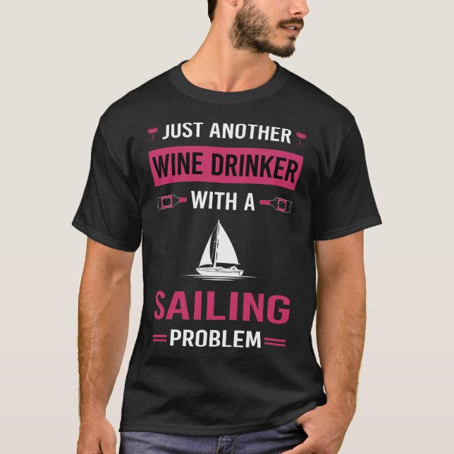 Vindrinkare Seglande Sjöman T Shirt (Framsida)