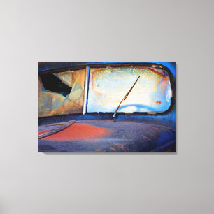 Vindruta av en gammal rostig lastbil canvastryck