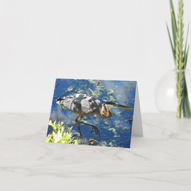 Vindruta (Underbarare blått Heron #3) - Tomt antec Tack Kort (Framsida)