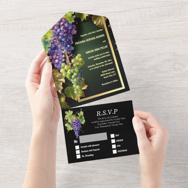 Vindruvorna Winery bröllop elegant guld (Tearaway)