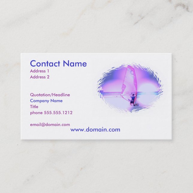 Vindsurfa färgvisitkorten visitkort (Framsida)