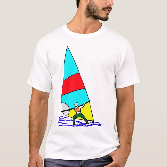 Vindsurfa livliga färger tee shirt (Framsida)