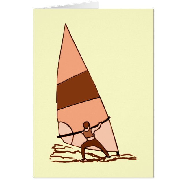 Vindsurfa varma färger hälsningskort (Framsidan)