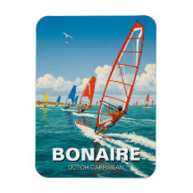 Vindsurfare på Bonaire Holländska Karibien