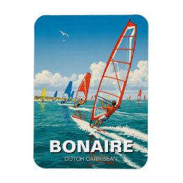 Vindsurfare på Bonaire Holländska Karibien Magnet