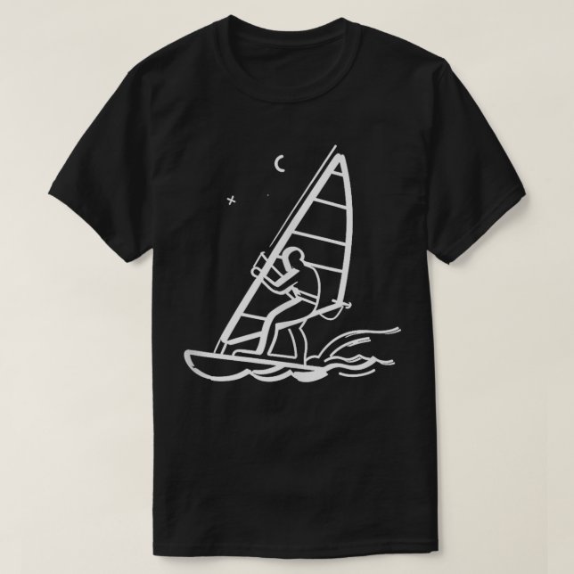 Vindsurfing Line Art T Shirt (Design framsida)