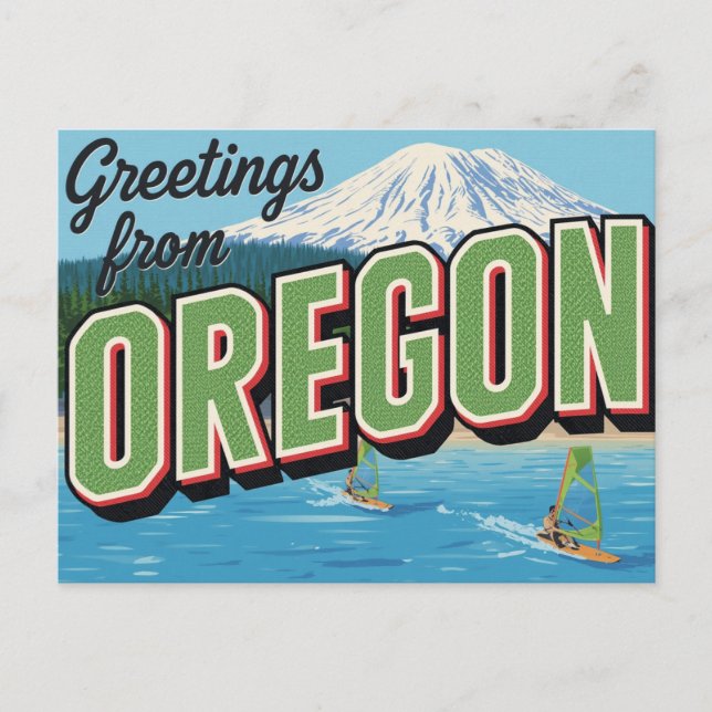 Vindsurfinghälsningar från Oregon Mountain Vykort (Framsida)