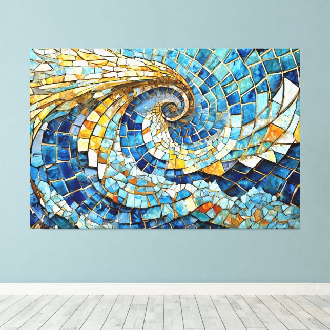 Vindvirvelmosaik 002 canvastryck (Insitu (trägolv))