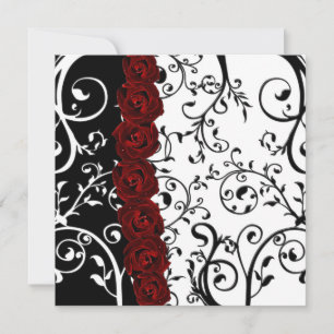 Vine Damask och Ro Goth Bröllop Inbjudningar