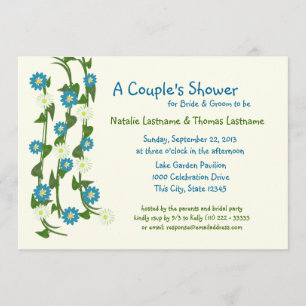Vine Flowers Couple Shower Inbjudningar