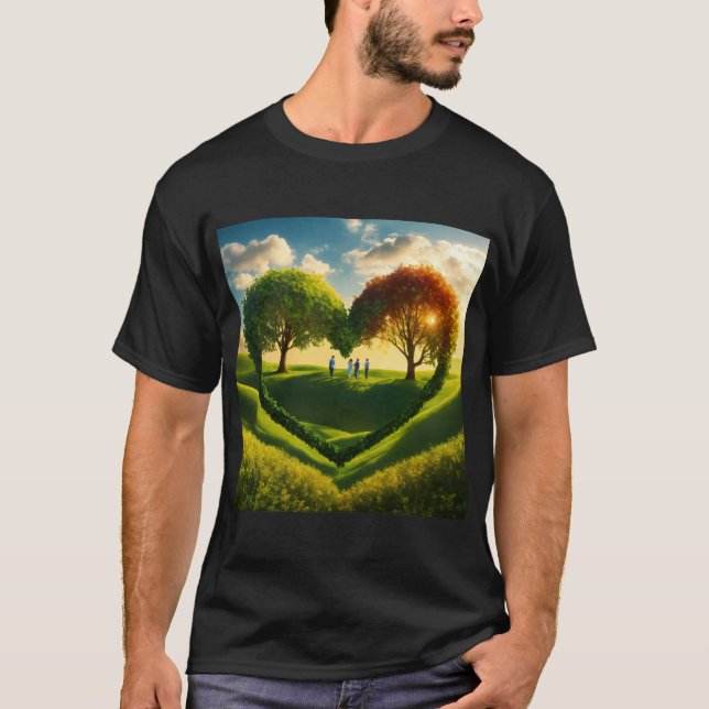 "Vine Heart Greenery T-Shirt (Framsida)